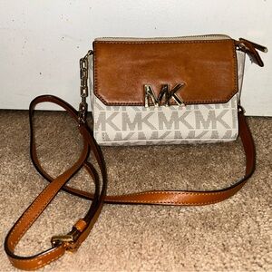 Michael Kors Brown and Cream Crossbody Bag